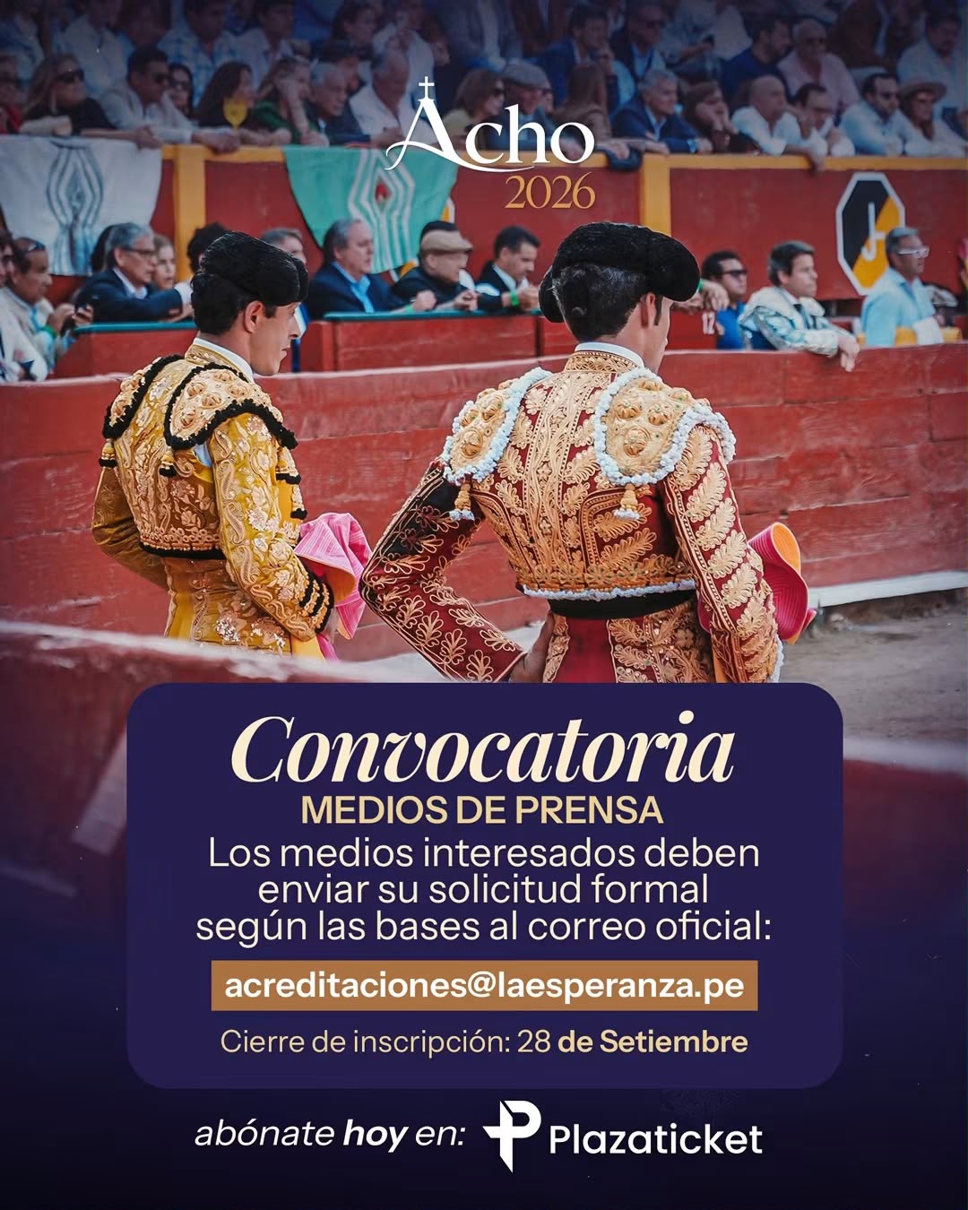 Convocatoria medios de prensa · Acho 2026