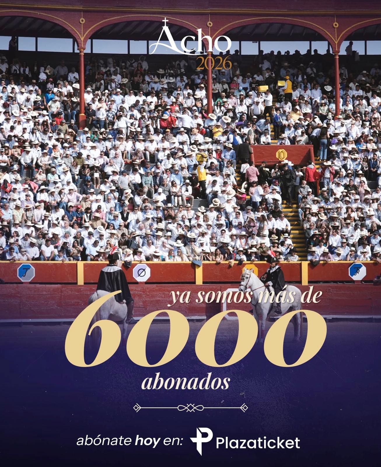Acho ya supera los 6.000 abonados para la Feria del Señor de los Milagros