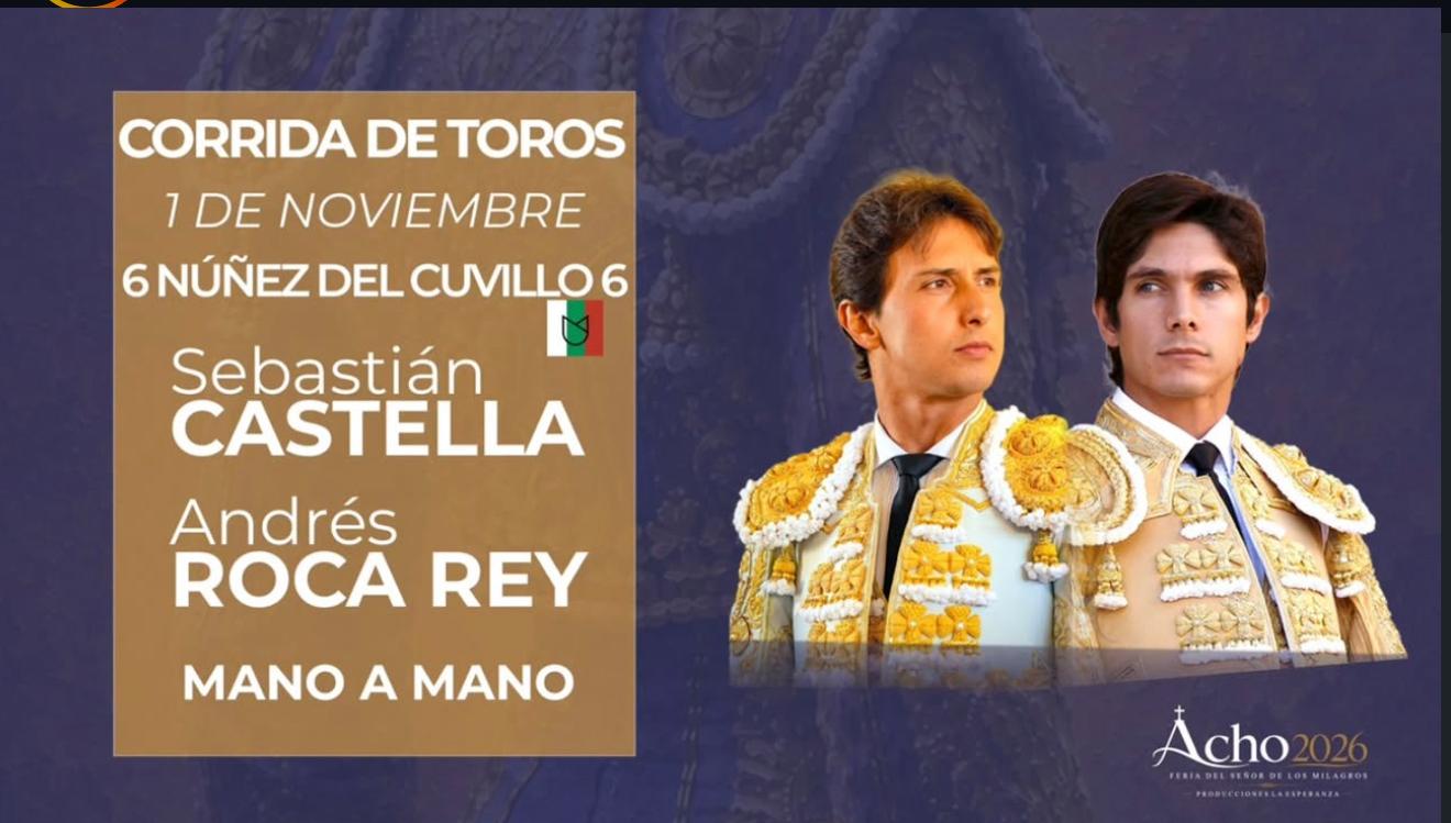 Cartel Corrida de toros Domingo 1 de noviembre — 6 · NÚÑEZ DEL CUVILLO · 6