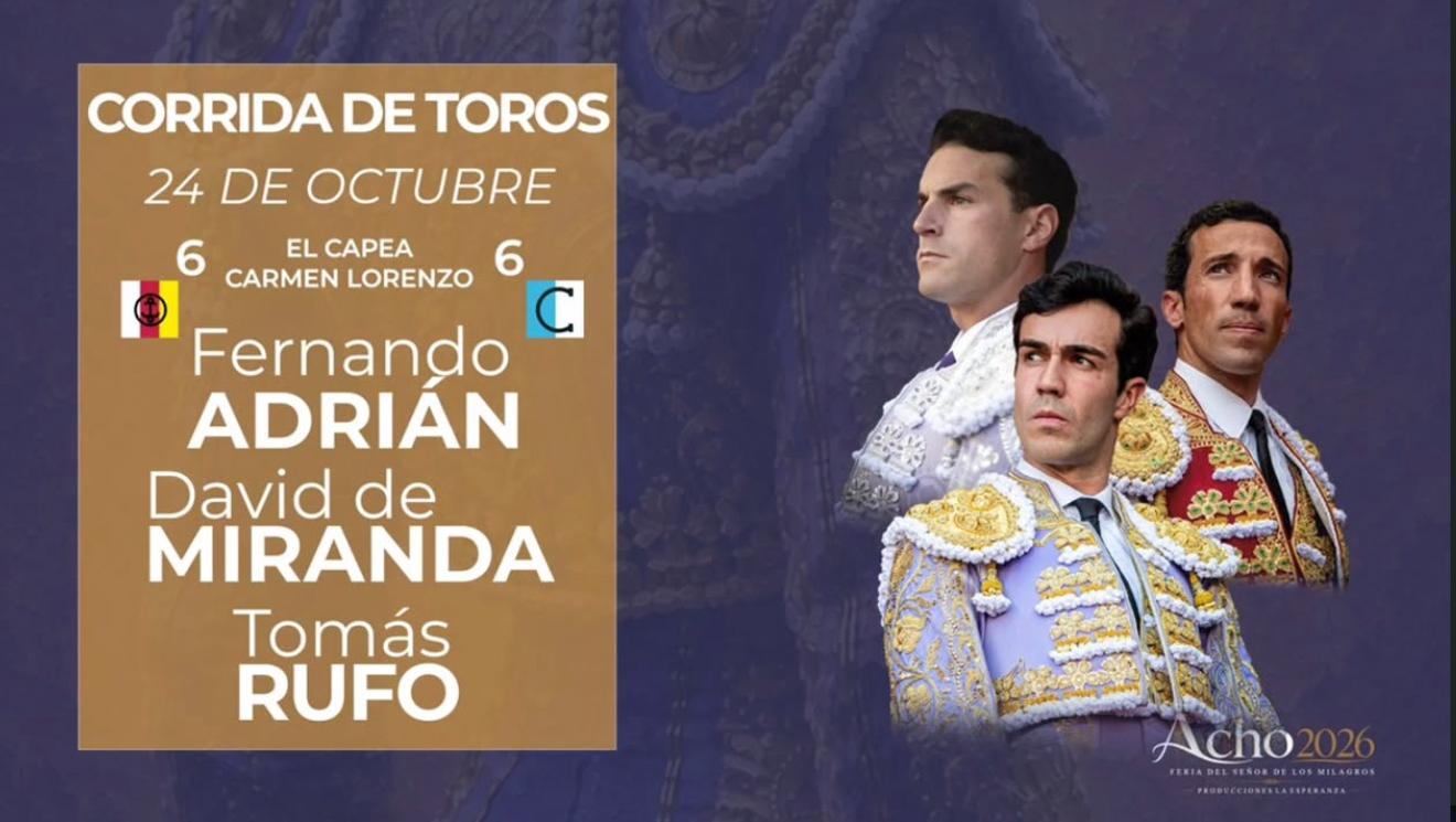 Cartel Corrida de toros Sábado 24 de octubre — 6 · EL CAPEA · CARMEN LORENZO · 6