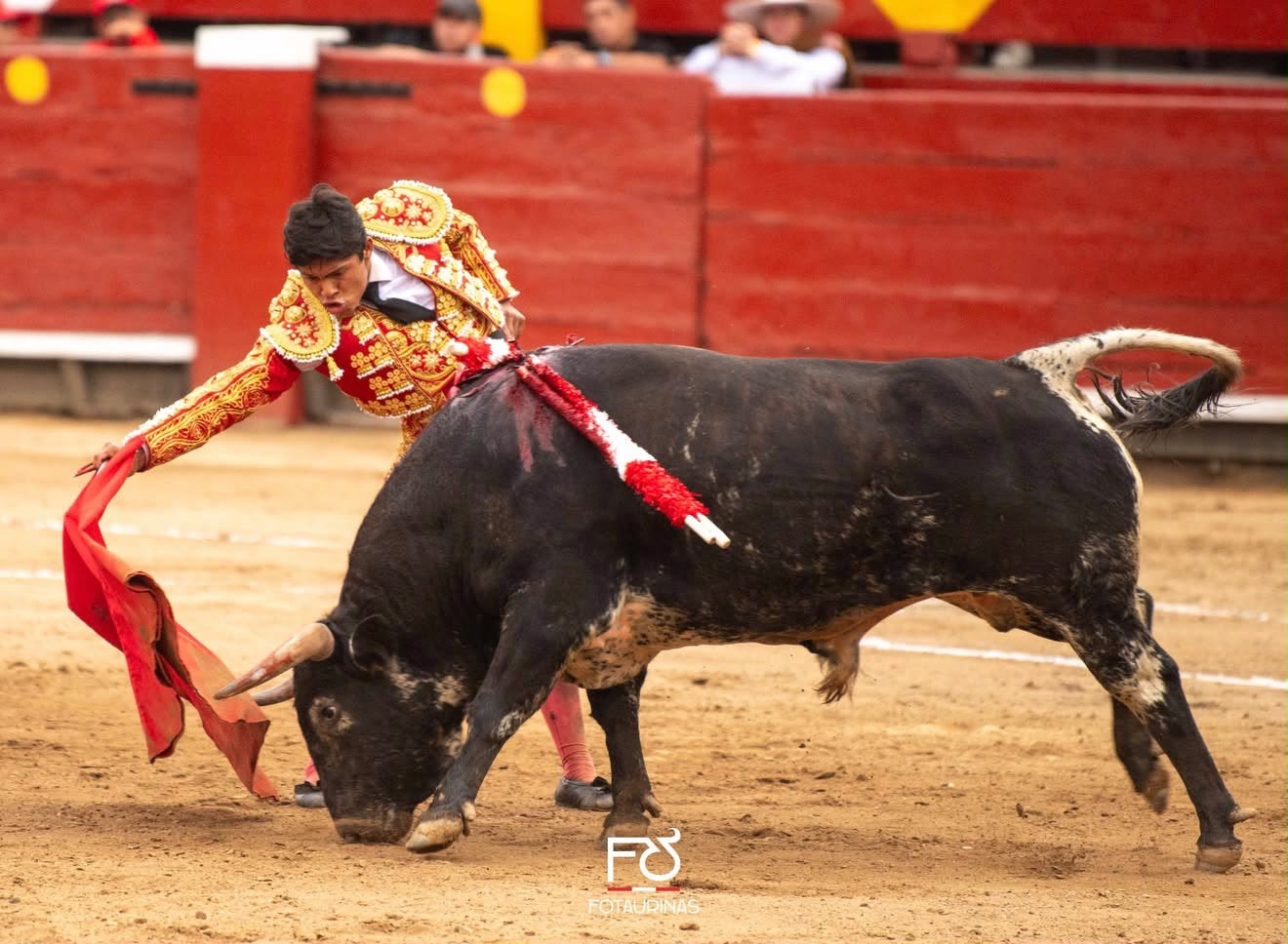 Faena con la muleta en la primera novillada de la temporada en Acho