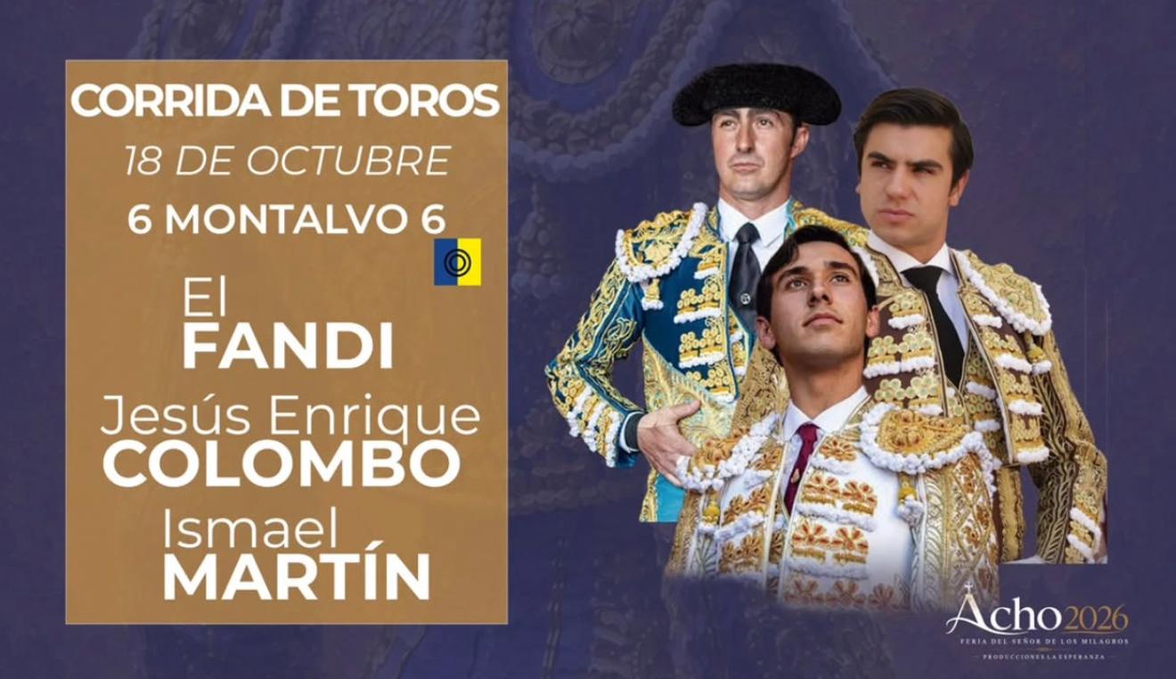Cartel Corrida de toros Domingo 18 de octubre — 6 · MONTALVO · 6