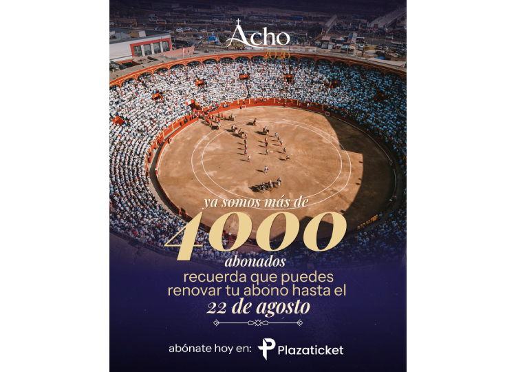 Acho supera ya los 4.000 abonados para la Feria del Señor de Los Milagros