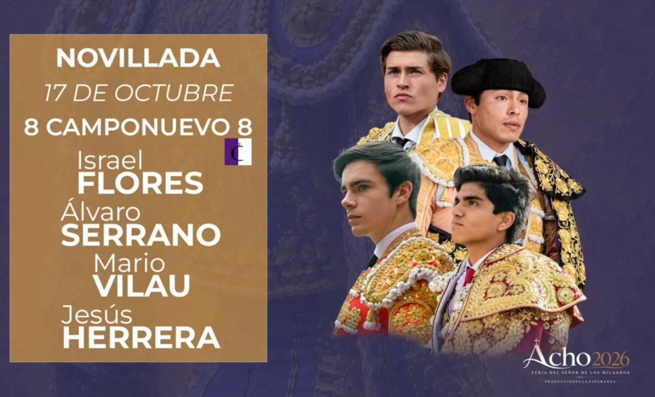 Cartel Novillada Sábado 17 de octubre — 8 · CAMPONUEVO · 8